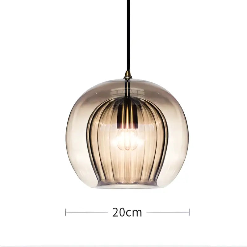 Suspension luminaire moderne en verre avec détail doré