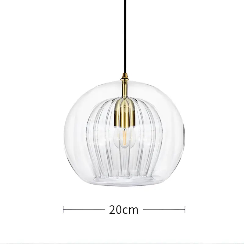 Suspension luminaire moderne en verre avec détail doré