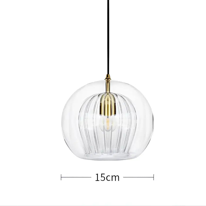 Suspension luminaire moderne en verre avec détail doré