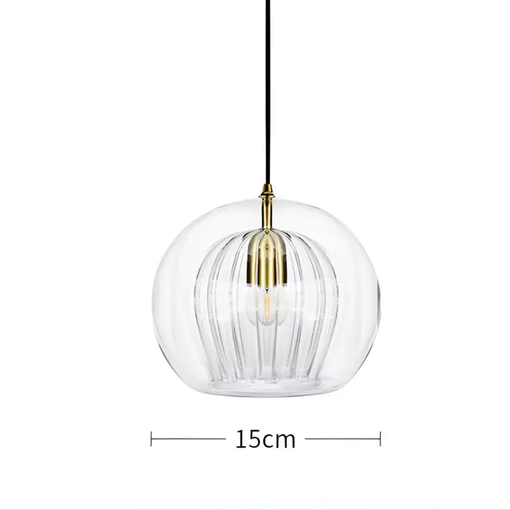 Suspension luminaire moderne en verre avec détail doré