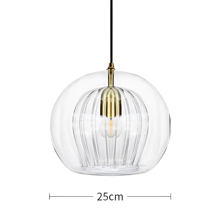 Suspension luminaire moderne en verre avec détail doré