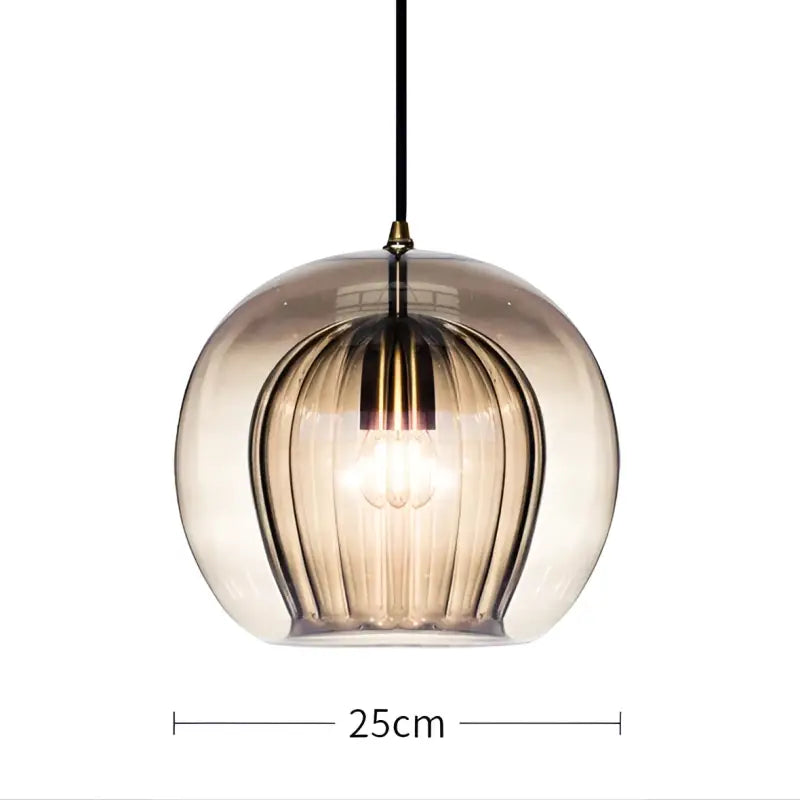 Suspension luminaire moderne en verre avec détail doré
