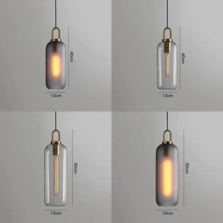 Suspension luminaire moderne en verre fumé au style design