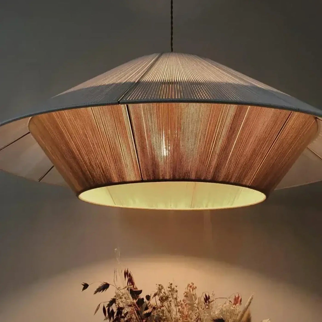 Suspension luminaire naturelle beige élégant design