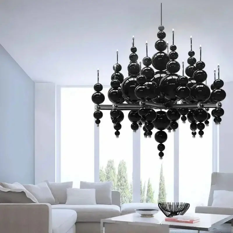Suspension noir contemporain style luxe éclairage chic