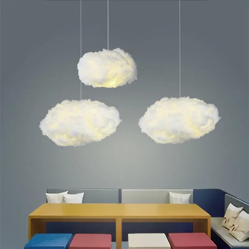Suspension luminaire nuage en cotton pour intérieur moderne

