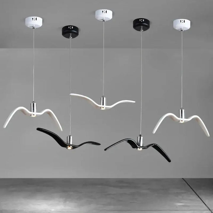 Suspension Luminaire Oiseau À LED Au Design Minimaliste Noir