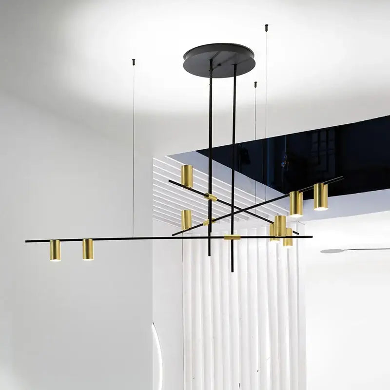 Suspension luminaire originale avec 9 spots LED pour salon

