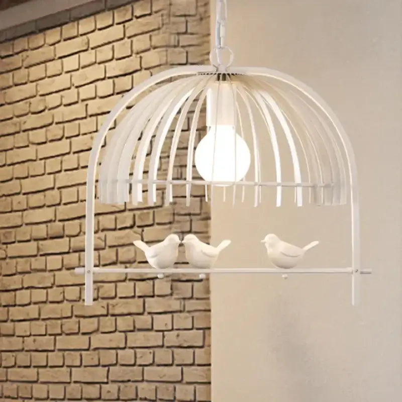 Suspension luminaire originale style cage à oiseaux scandinave