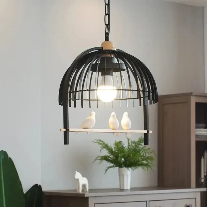 Suspension luminaire originale style cage à oiseaux scandinave