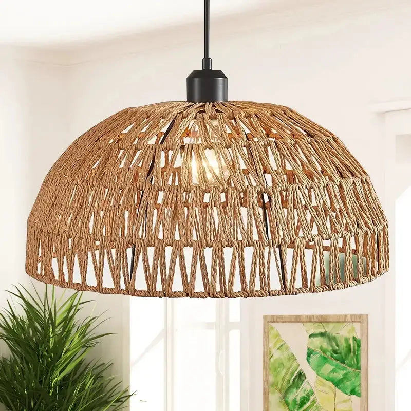 Suspension luminaire en osier pour ambiance zen et naturelle