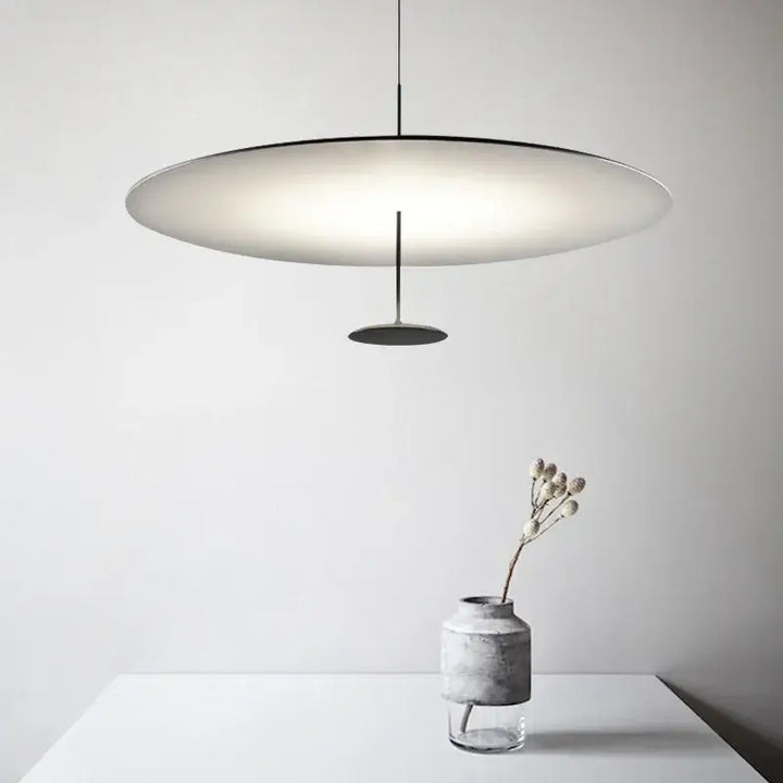 Suspension Luminaire Ovale Blanche Moderne En Aluminium