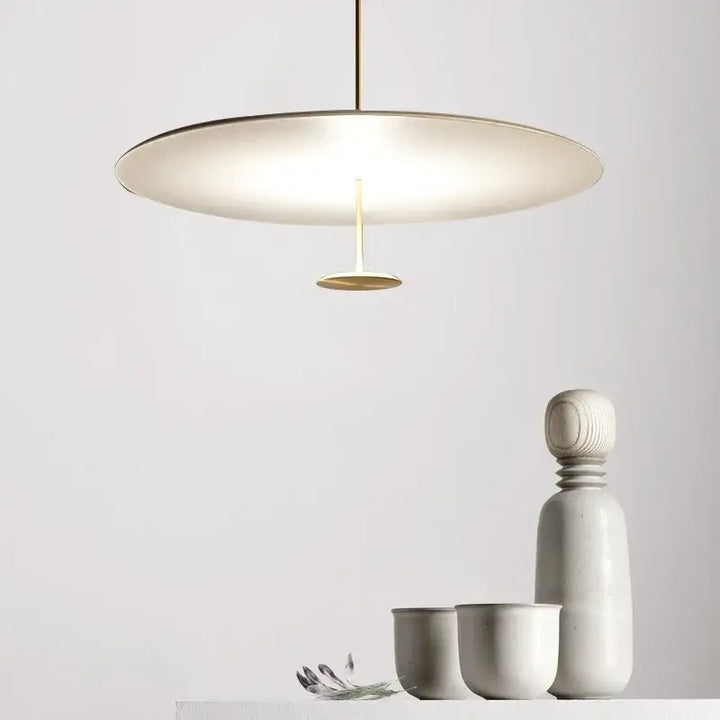 Suspension Luminaire Ovale Blanche Moderne En Aluminium