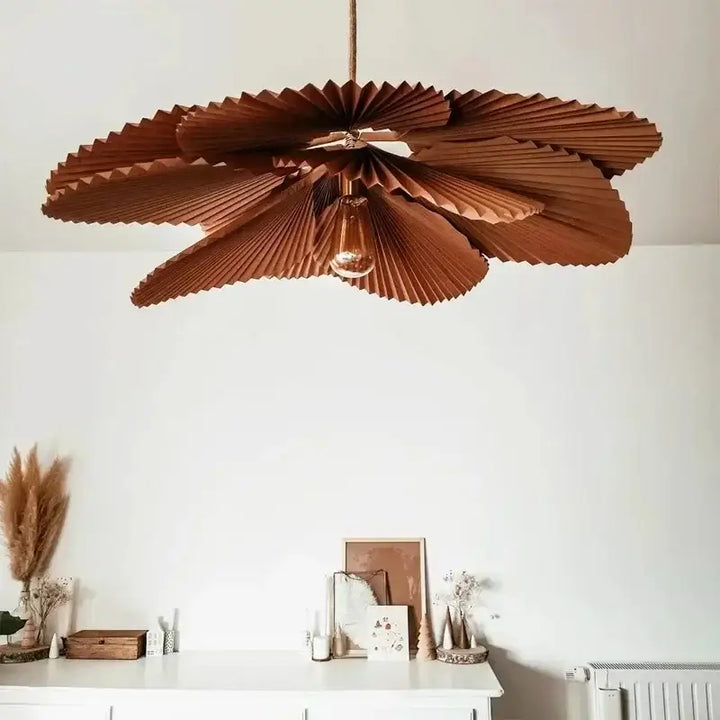 Suspension Luminaire En Papier Marron Style Bohème Chic