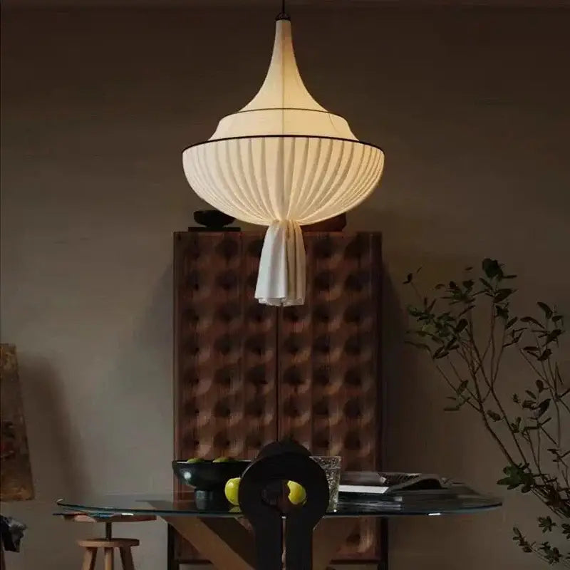 Suspension luminaire plissée inspiration lanterne décorative

