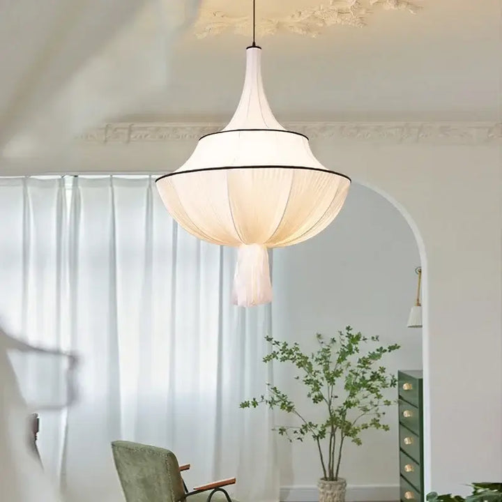 Suspension luminaire plissée inspiration lanterne décorative

