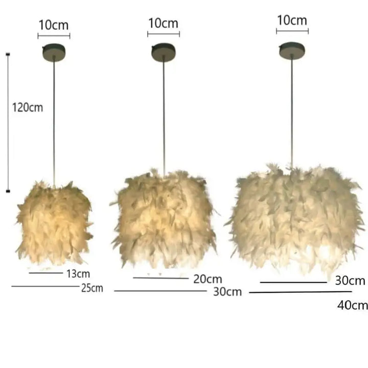 Suspension Luminaire Plume Cylindrique Blanche