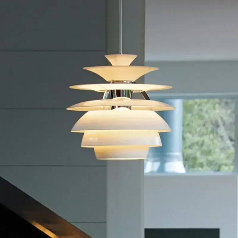 Suspension Luminaire Pomme De Pain Blanc Design Contemporain