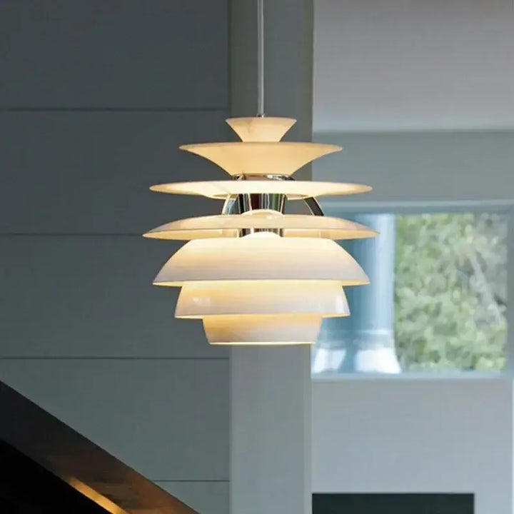 Suspension Luminaire Pomme De Pain Blanc Design Contemporain