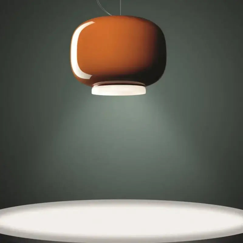 Suspension Luminaire Post Moderne Orange Verre Élégant