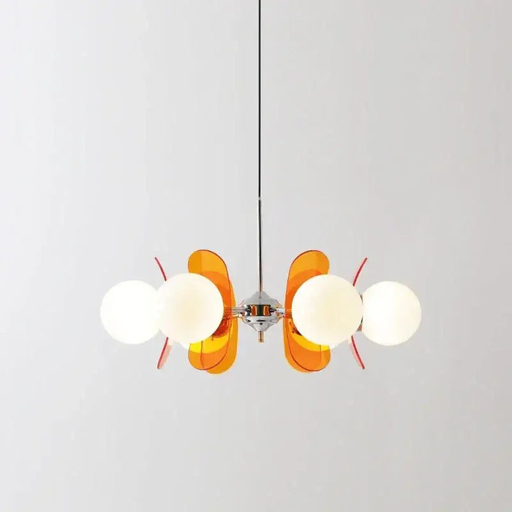 Suspension luminaire rétro à globes et courbé

