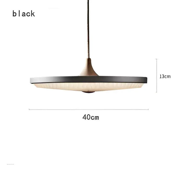 Suspension luminaire ronde design moderne en noir et blanc