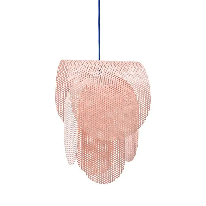 Suspension luminaire rose effet grillage au style original