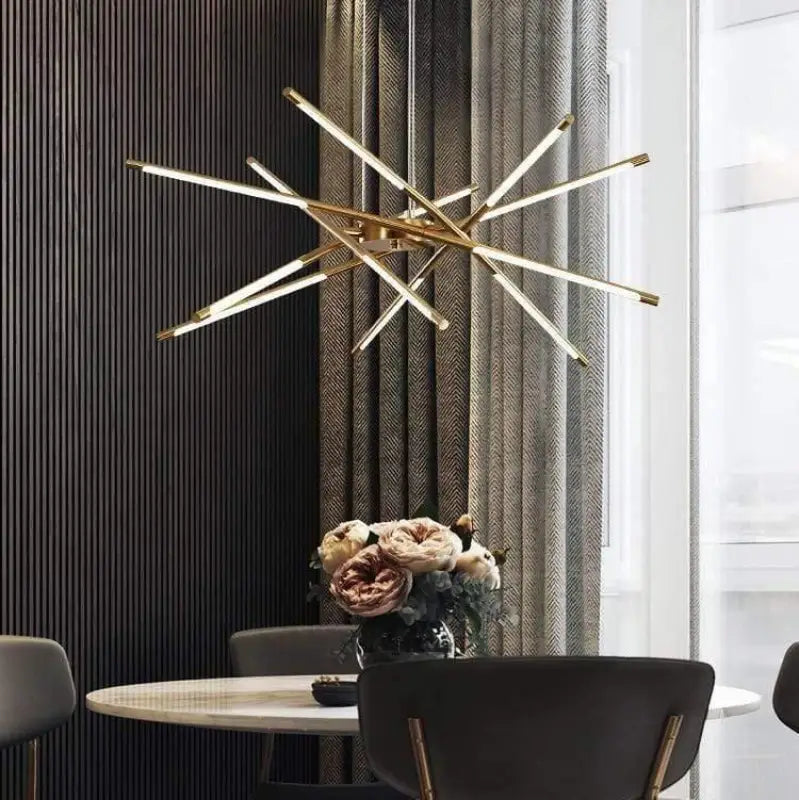 Suspension Luminaire Salon Design Tubes Croisés