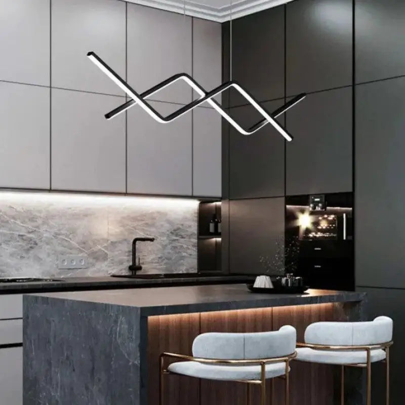 Suspension Luminaire Salon Barres Lumineuses Acrylique