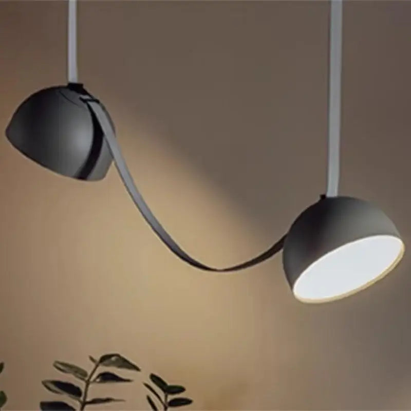 Suspension luminaire à sangles longues au style contemporain chic