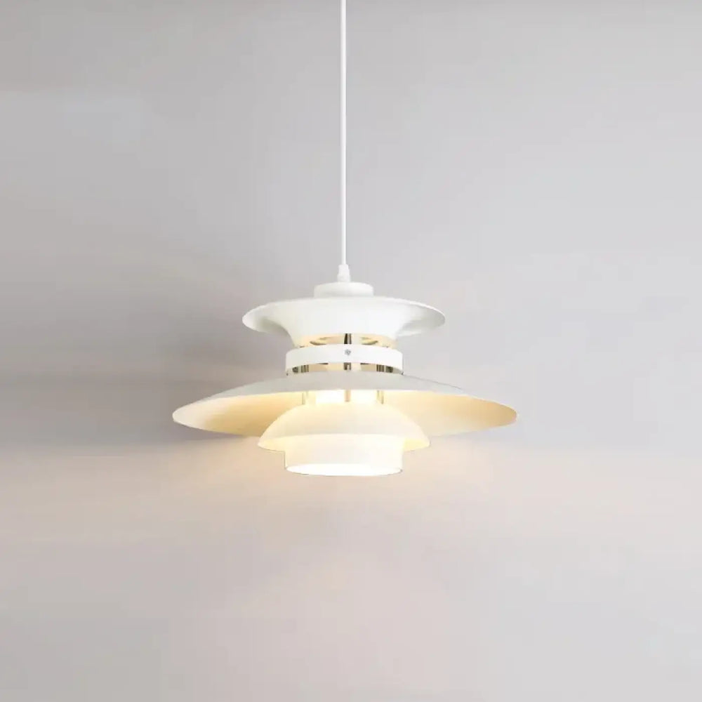 Suspension luminaire stratis blanc à étages avec design moderne minimaliste et abat-jours en verre dépoli