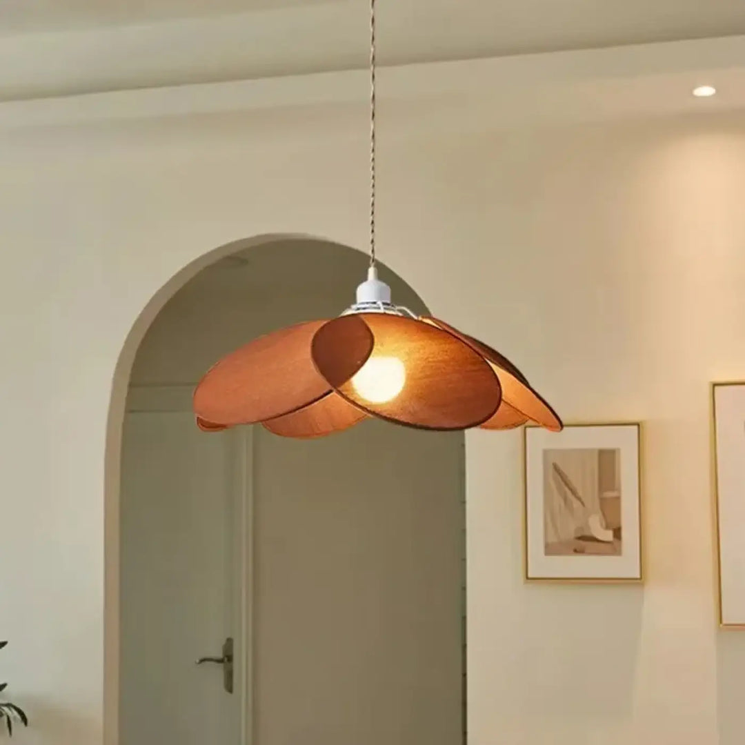 Suspension luminaire en tissu fleur style moderne raffiné