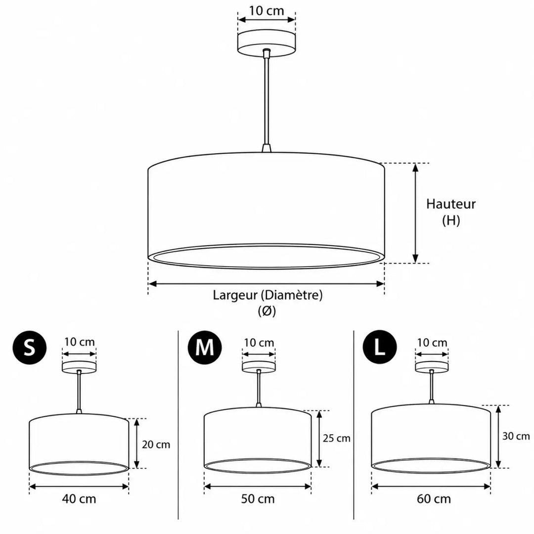 Cylindrical suspension luminaire glamour structural velour in tissu graphite and argent in three sizes for une atmosphère élégante