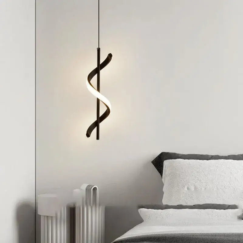 Suspension luminaire tourbillon LED pour chambre moderne

