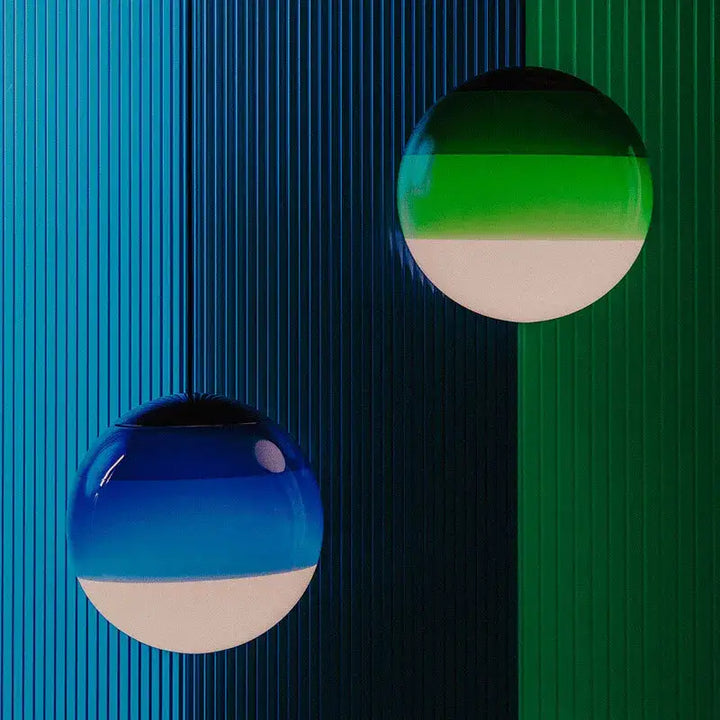 Suspension Luminaire Tricolore Moderne Rond Verre