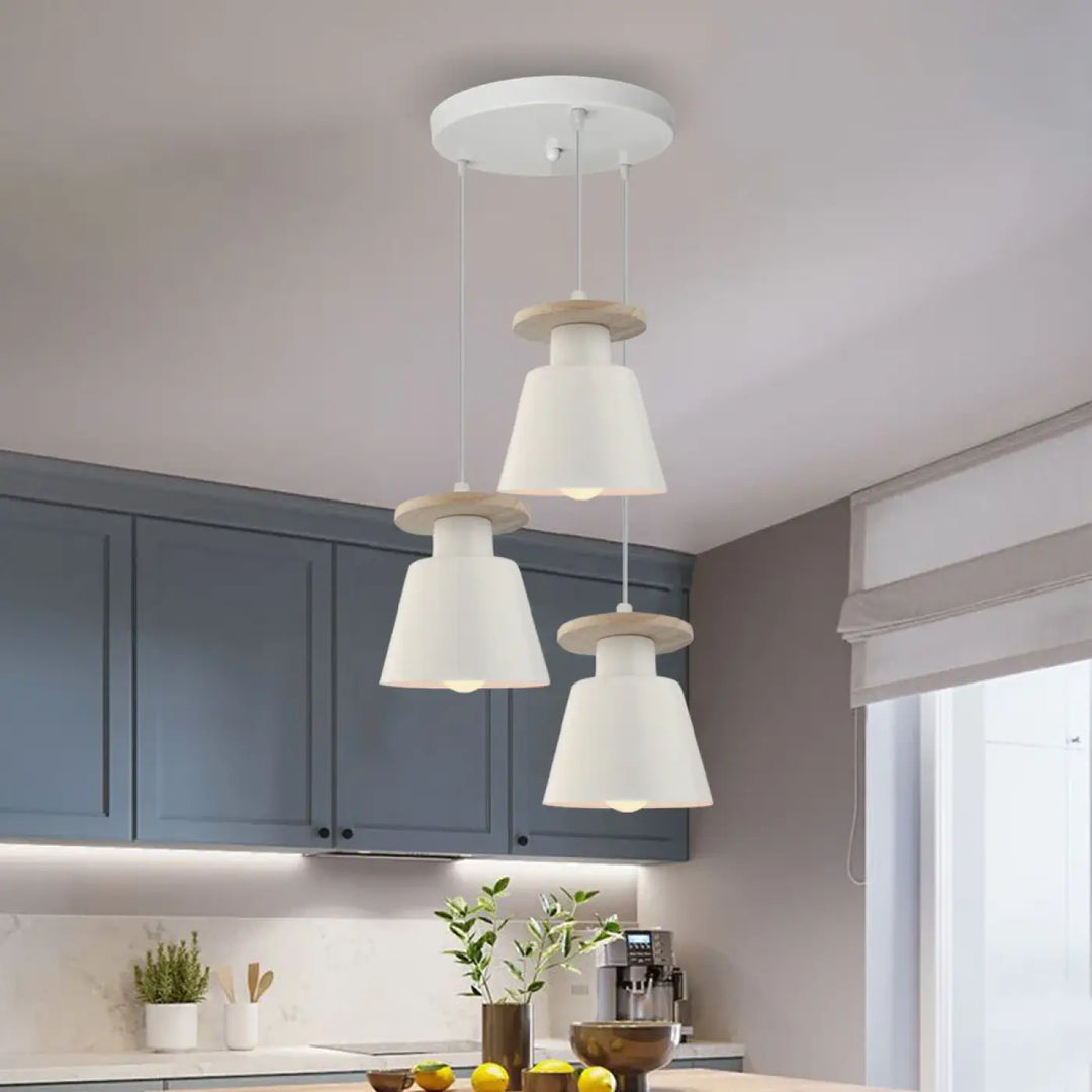 Suspension luminaire à trois éclairages style nordique
