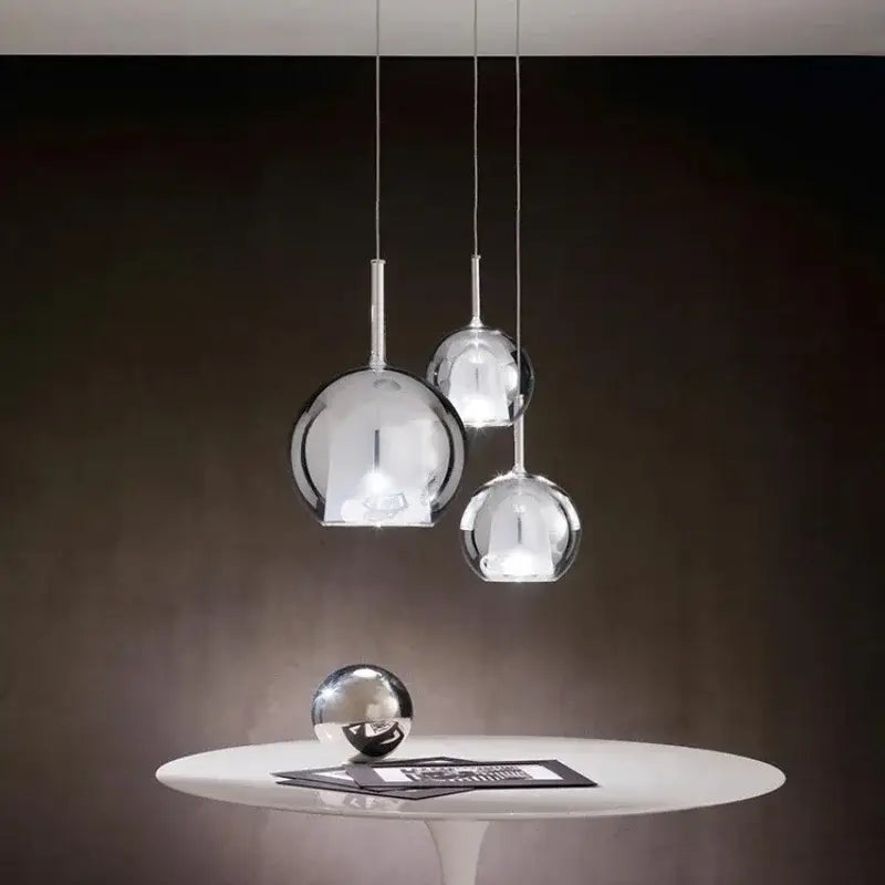 Suspension luminaire en verre ambré style moderne design