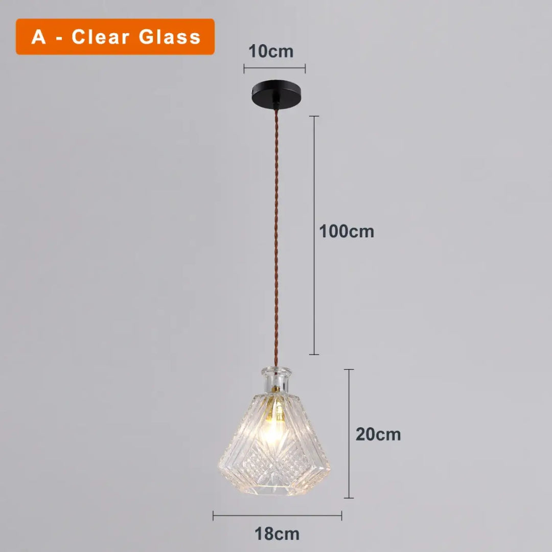 Suspension luminaire en verre ciselé style art déco élégant