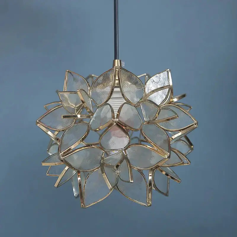 Suspension luminaire en verre forme de fleur au style poétique