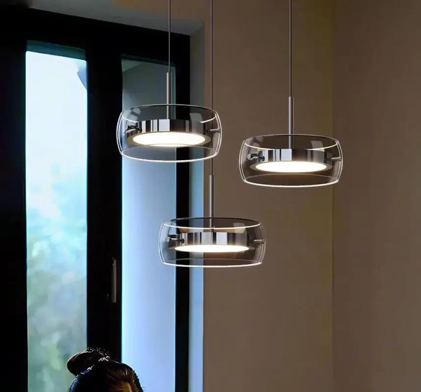 Suspension Luminaire Verre Fumé Design Moderne Raffiné

