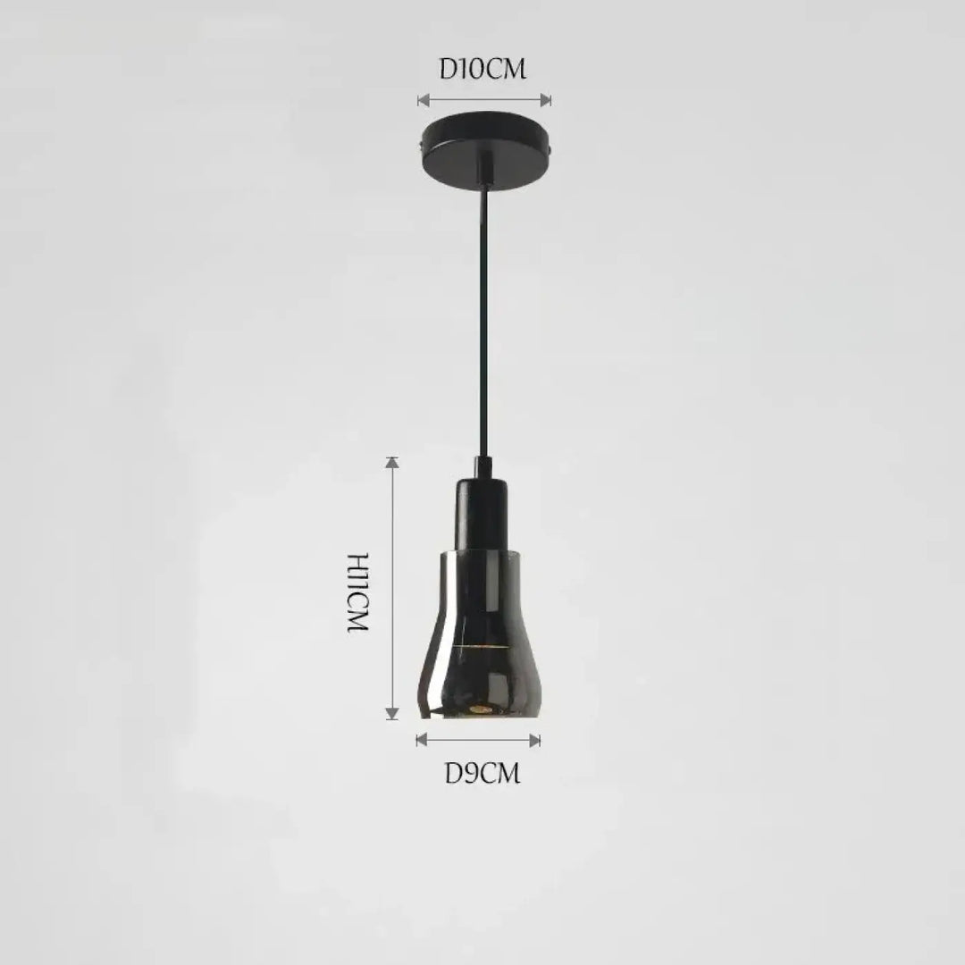Suspension luminaire en verre fumé style moderne et design élégant