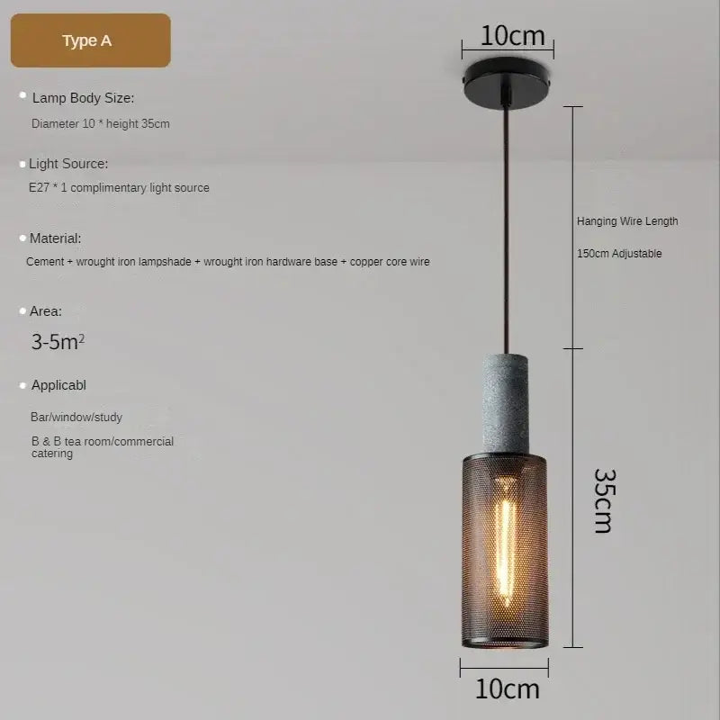 Suspension luminaire en verre industriel loft noir style atelier