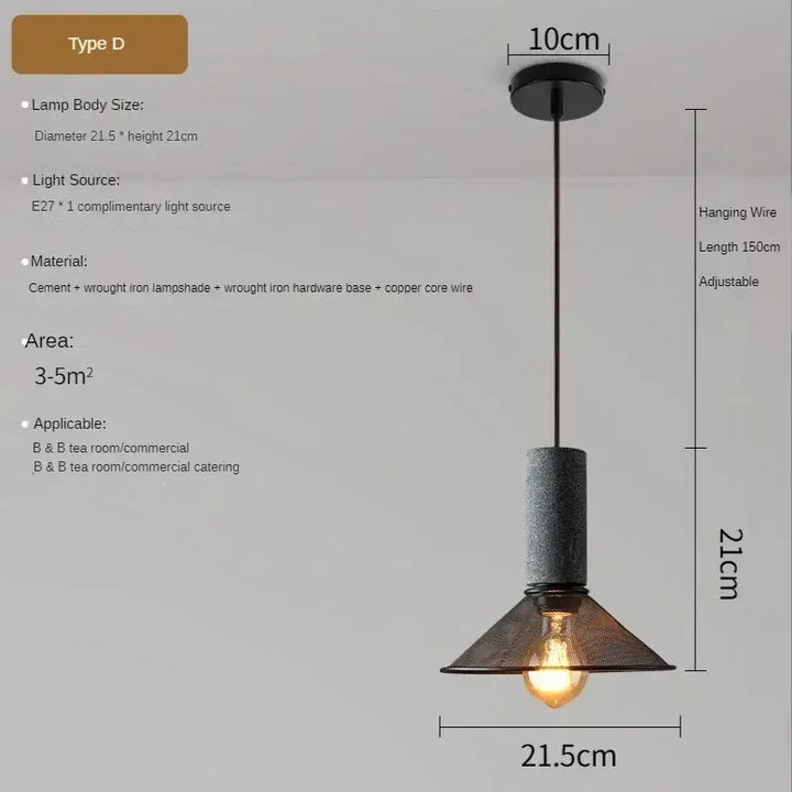 Suspension luminaire en verre industriel loft noir style atelier