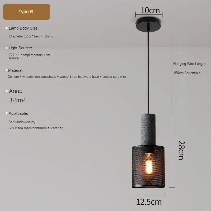 Suspension luminaire en verre industriel loft noir style atelier