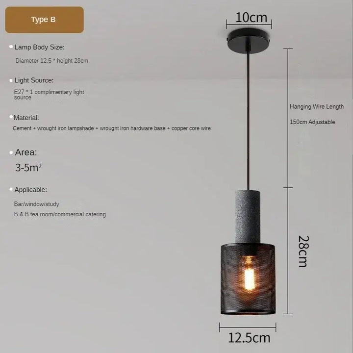 Suspension luminaire en verre industriel loft noir style atelier