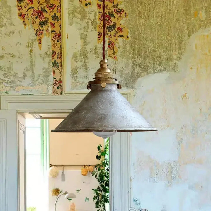 Suspension luminaire vintage design en métal et cuivre élégant