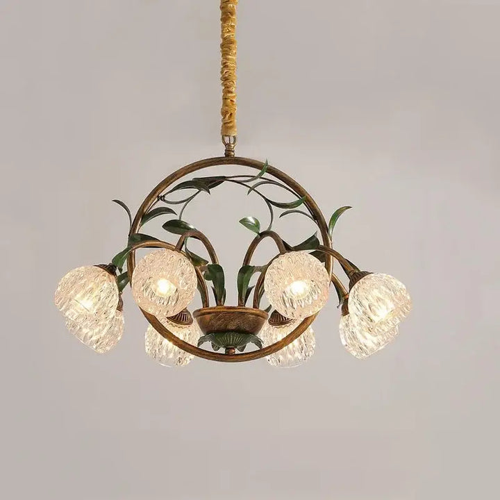 Suspension luminaire vintage florale pour salon au style rétro