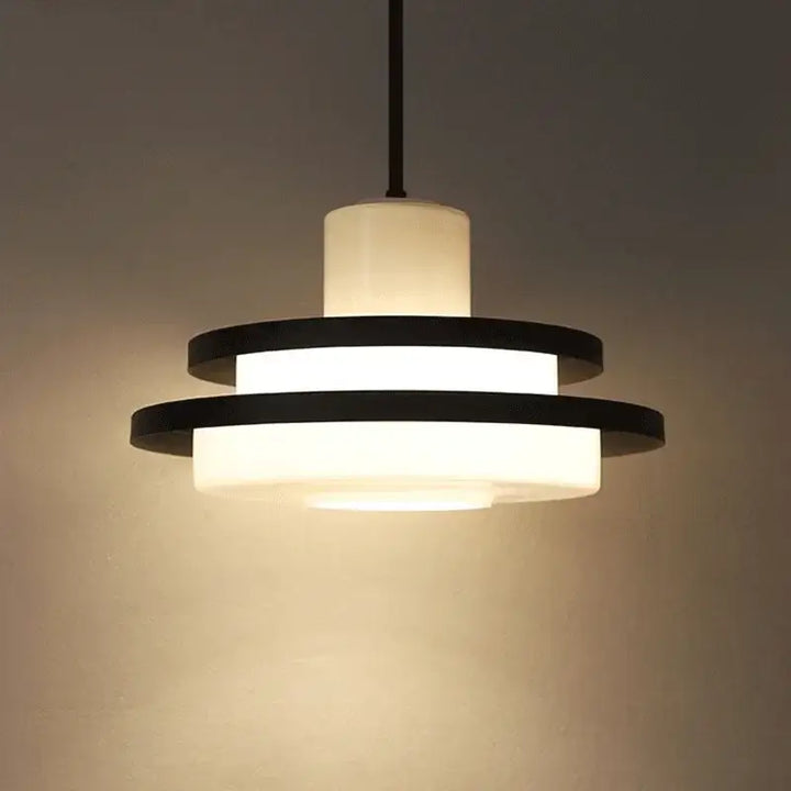 Suspension luminaire vintage scandinave rouge noir ou rouge