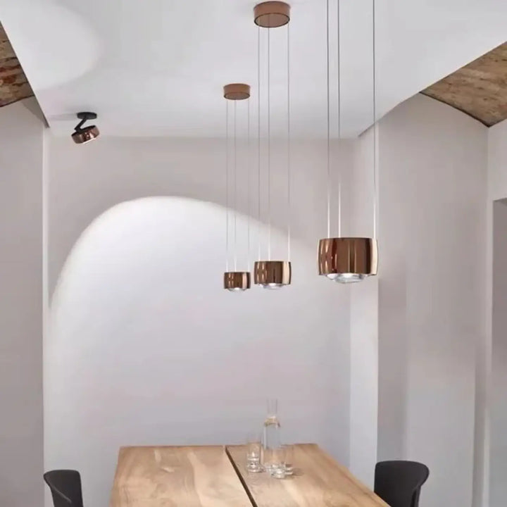 Suspension luminaire briss avec suspension luxe en cuivre cylindrique design minimaliste finition laiton doré