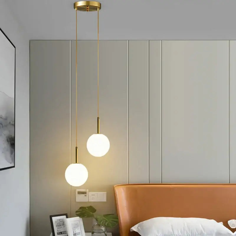 Nordic Glass Ball Pendant Lights Voltage 110V 220V Home Decor Dining Room Bedroom Bedside Table Corner Hanging Lamps